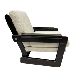 Mid-Century Modern Wenge Lounge Chairs with Bouclé Upholstery, 1970s